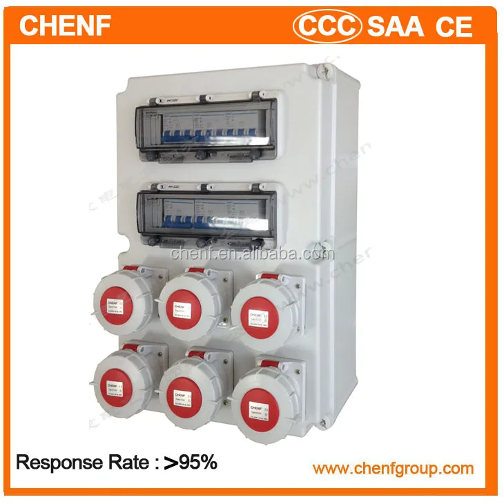 Индивидуальные IP67 CE мобильные распределительные платы, Европа, уличная Временная розетка управления питанием, 6 каналов