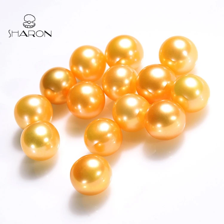 Оптовая продажа, высокое качество, 7-8 мм, круглые бусины для изготовления ювелирных изделий из пресноводного золота Южной моря, без отверстий
