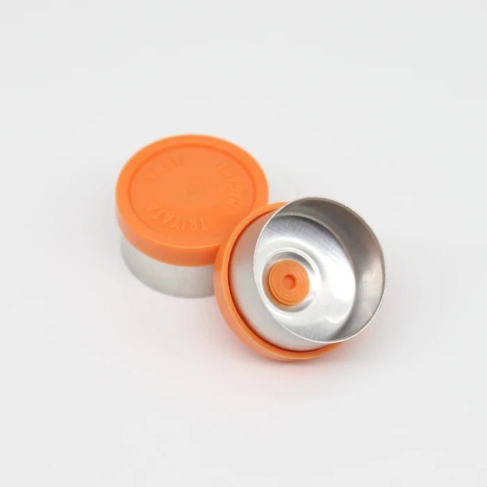 13mm Orange Preloading Mark Pharmaceutical Flip Top Cap for Injection Vials