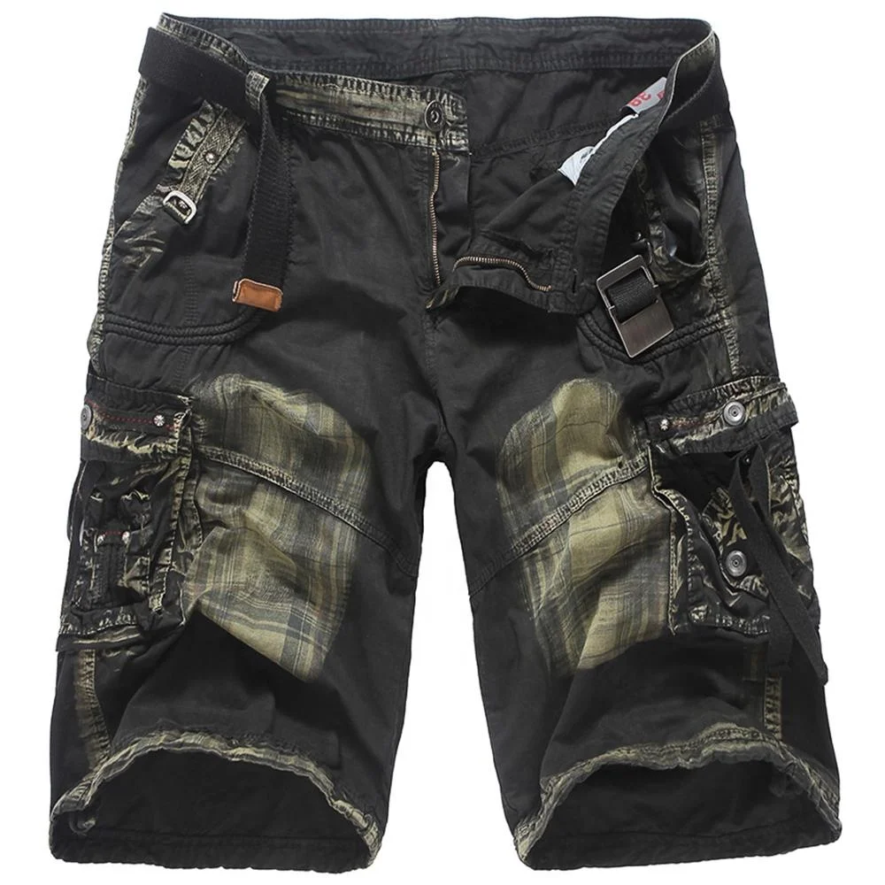 Good quality wholesale plain blank cotton men gym sport camo workout cargo pants shorts