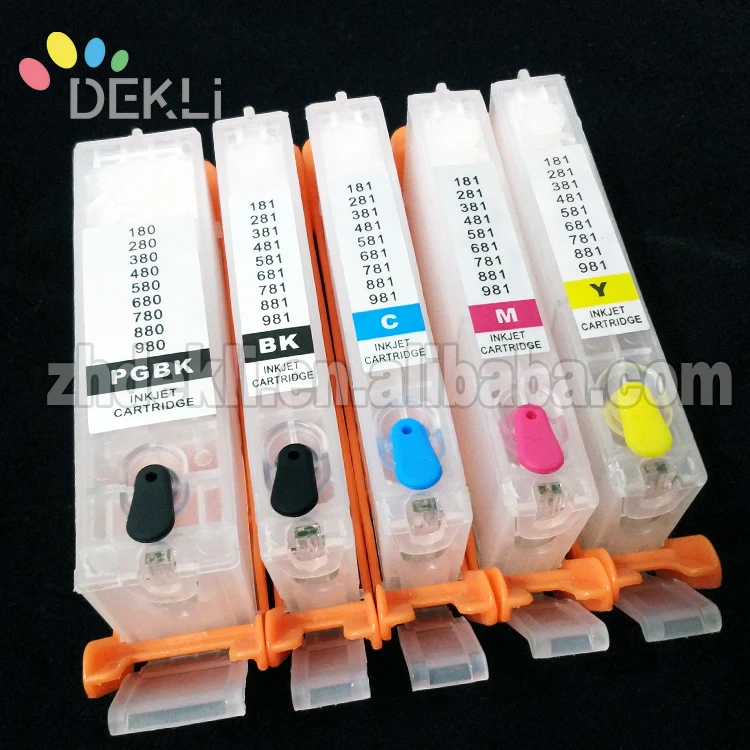 5 Color Refillable ink Cartridge for Canon 780 781 Reset CISS cartridge with chip