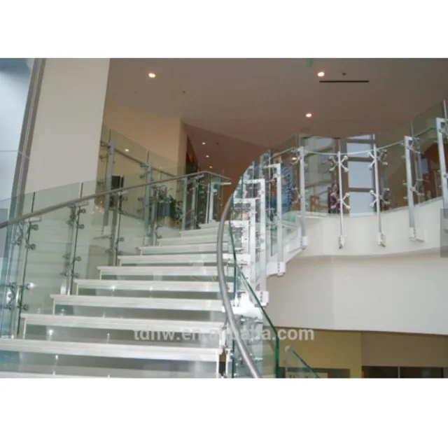 stair glass balustrades with stainless steel spider