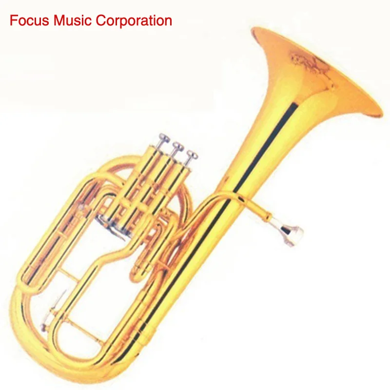 
Nice Quality and Cheap Brass Wind Instrument Gold Lacquer Alto Horn 
