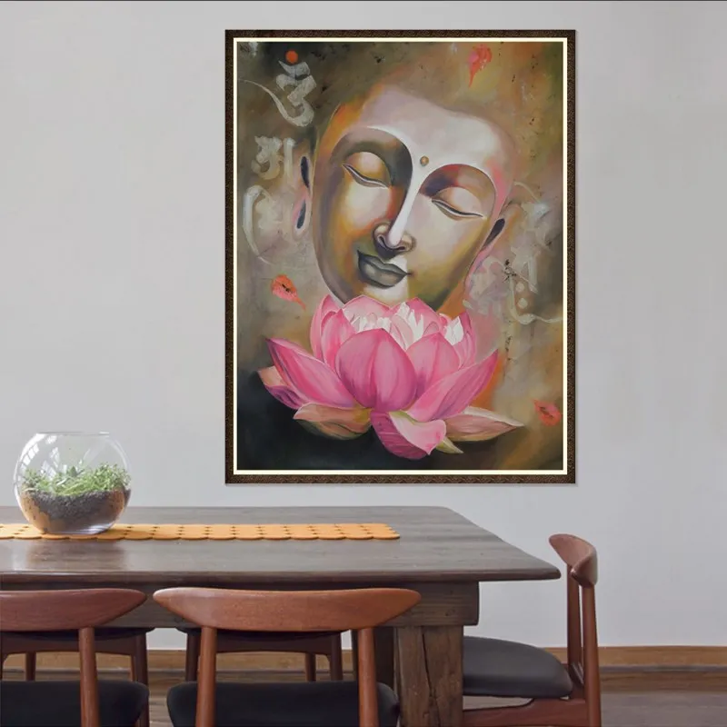 Diamond painting cross stitch laughing Buddha face painting