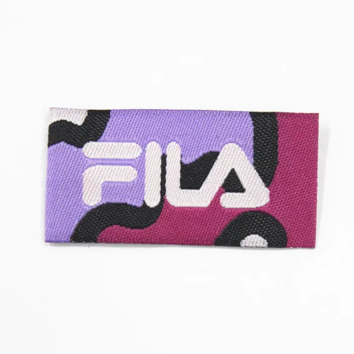 Direct factory made woven logo label for clothes and bags