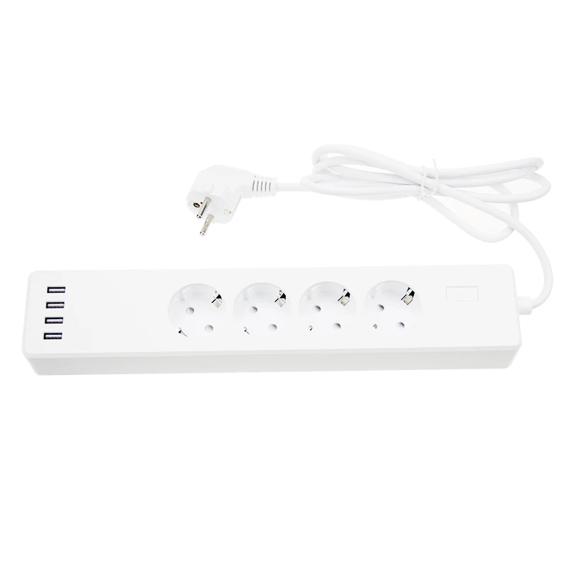 Умный удлинитель питания с дистанционным управлением Европейского стандарта, 4 переменного тока с 4 USB-портами