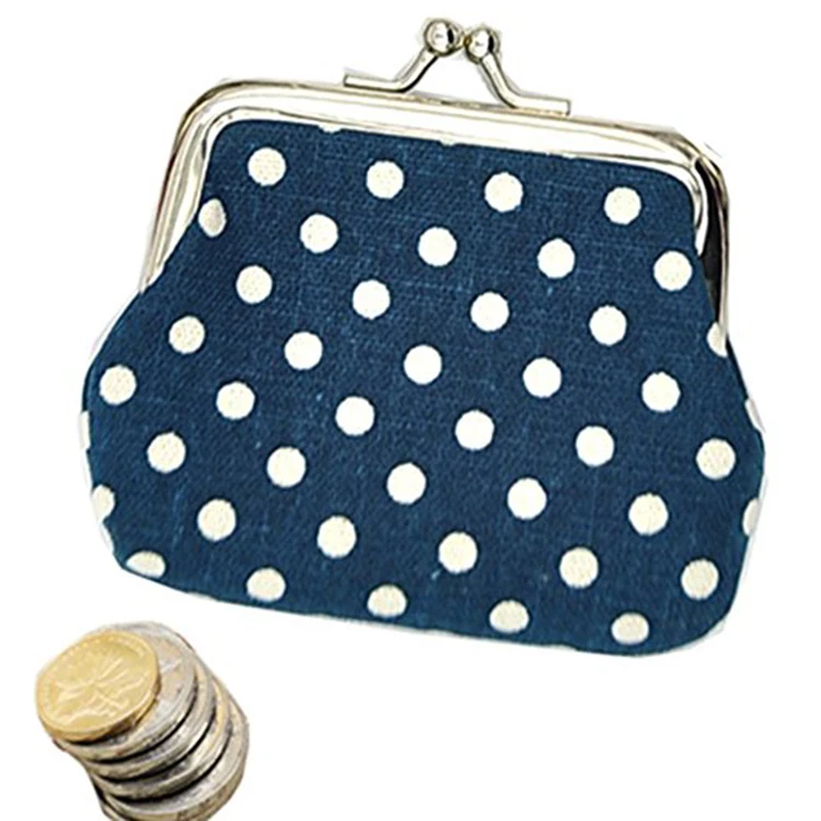 Coin Pouch Purse Canvas Gift Jewelry Pouch Clasp Closure Wallet