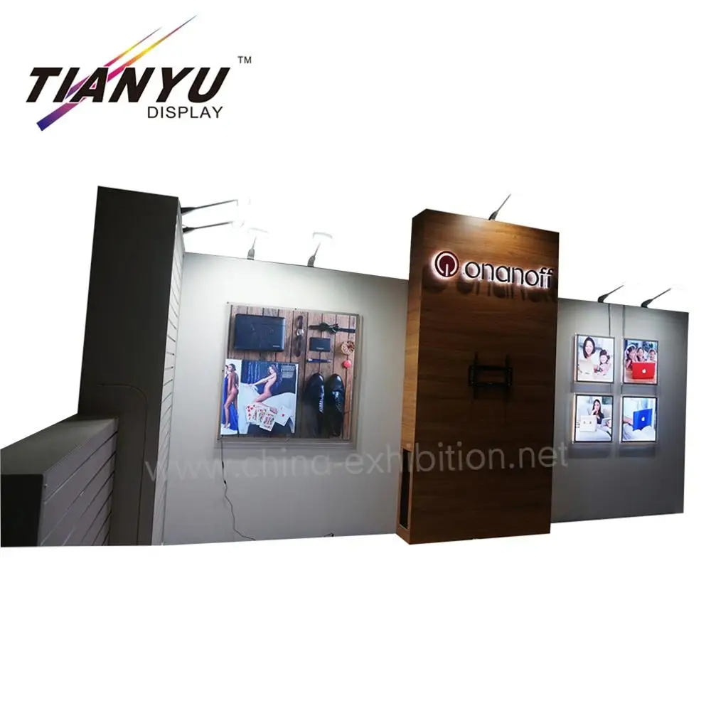 Tian Yu offer  eye catching wooden exhibition booth system modular wooden coated expo stand