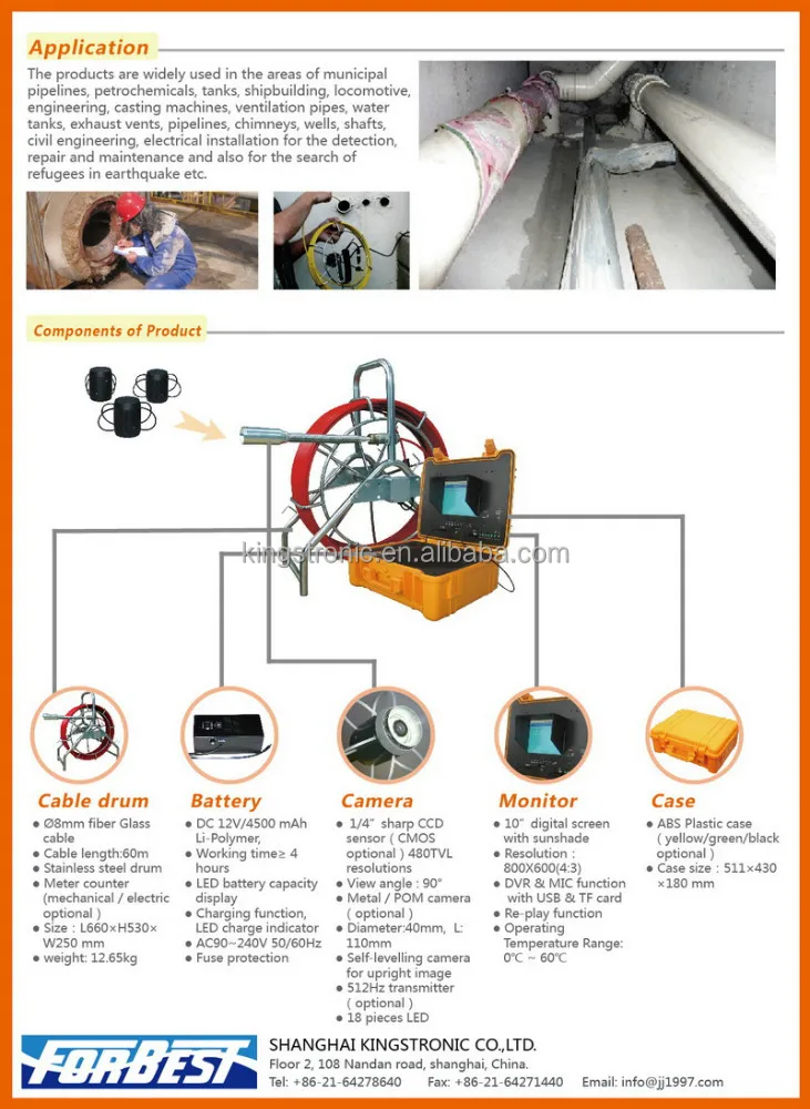7mm Diameter Cable Customized Length Drain Pipe 23mm Hd 1080p Industrial Sewage Pipe Inspection Camera