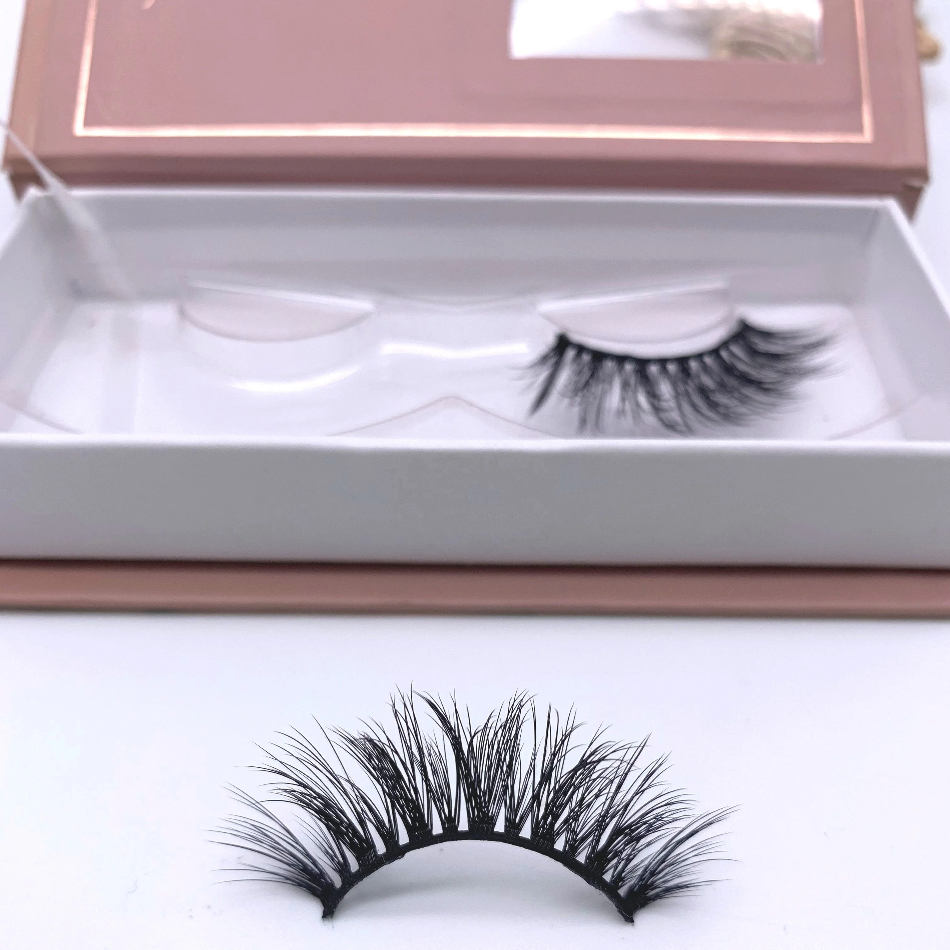 
Qingdao wholesale lashbeauty cosmetic 3d private label false synthetic silk eyelashes 