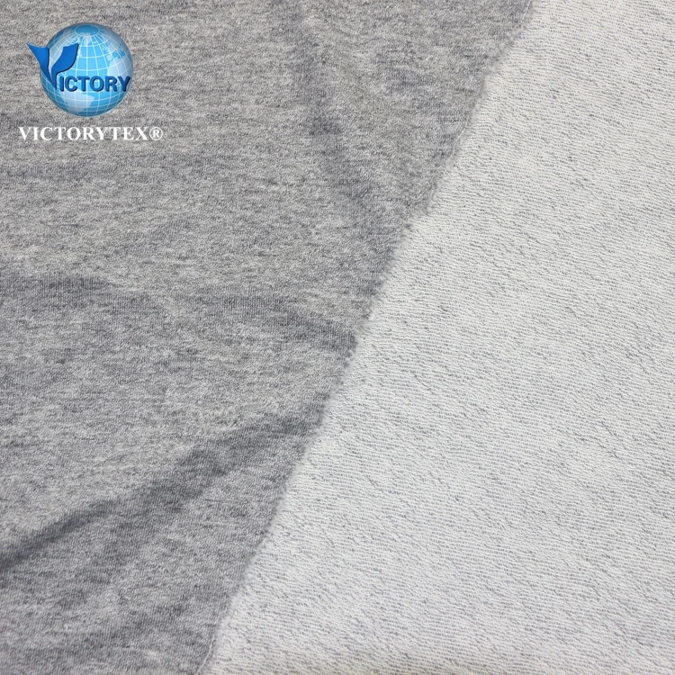 100 Gray Grey Cloth Towel Cotton French Terry Knit Fabric Cloth Towel Cotton French Terry Knitted Fabric for Jacket,Coat,Dress