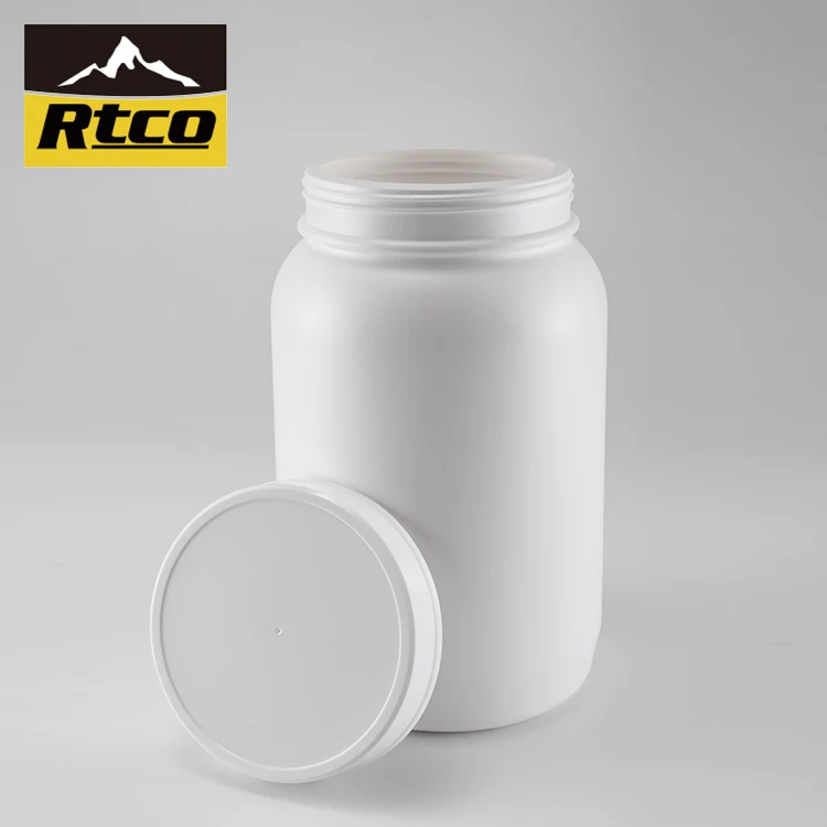 RTCO Factory Price Custom Big Bottle 4L 7L 8L HDPE Plastic Protein Powder Container For Supplements