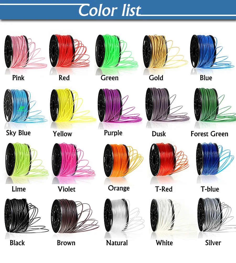 
best quality +-0.02mm Tolerance plastic wire 1.75mm PLA ABS 3d printer filament 