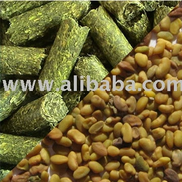 Гранулы альфалы, кубики, тюки, семена животных