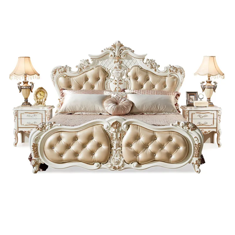 King/queen size two people European style bed set with mattress