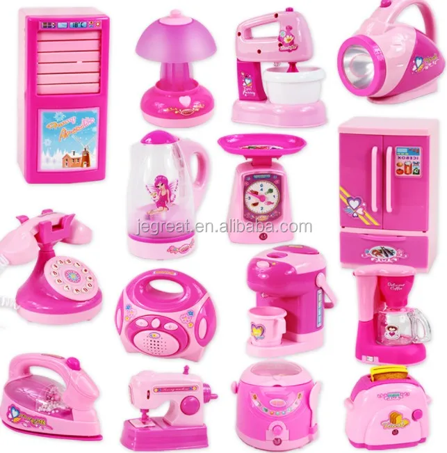 Mini Kitchen Appliance Toys for Girls Toddlers and Kids, Coffee Maker, Blender, Toaster,Microwave Oven,refrigerator,Rice Cooker