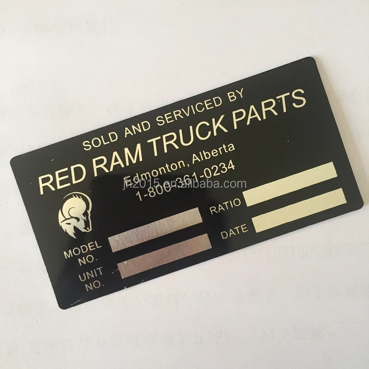 High quality  silk-printed aluminum  nameplate for machine