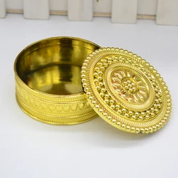 Plating gold silver wedding party round plastic gift box