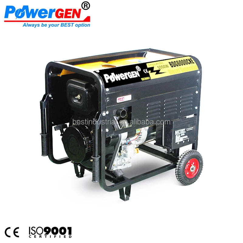 Top Seller!!! POWERGEN Super Performance Air cooled Electric Start 50Hz Open Frame 5kw Diesel Generator of Good Price