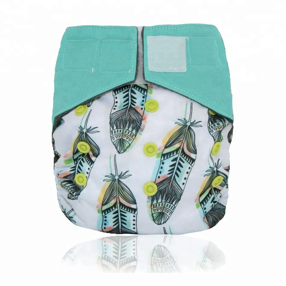 OS Bamboo Updated Night AIO cloth diaper with sewn insert, charcoal bamboo inner, high absorbent