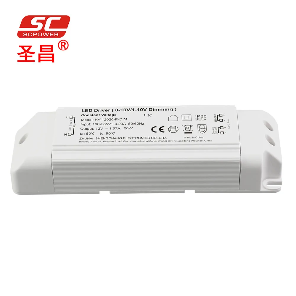 SC POWER 220V AC 0-10V OR 1-10V PWM Dimmable LED Driver For LED Strip Light