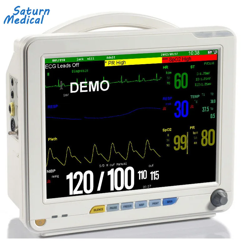 Factory price 12.1 inch multi parameter animal veterinary Vital Signs Monitor for vet cat dog pet