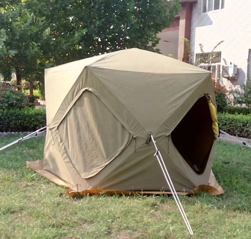 Pop Up Hub Quick Open Winter Ice Cube Fishing Tent