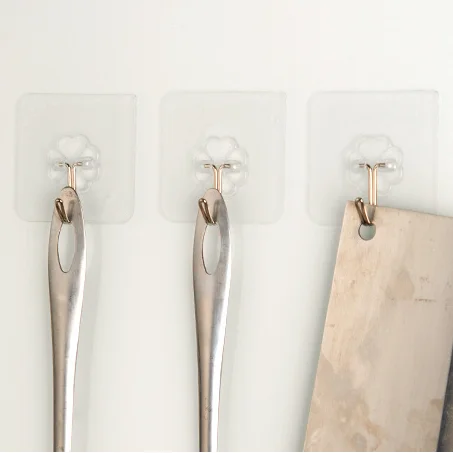Kitchenware Storage Rack Wall Hanger Transparent Strong Self Adhesive Wall Hook