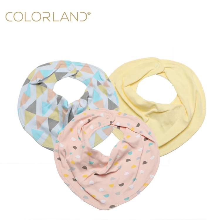 Colorland New Design Custom Soft Bandana Fabric Baby Bibs Newborn Bib