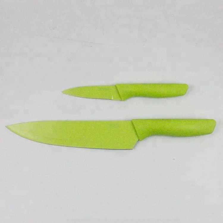 
Green kitchen Set of 2 Non Serrated Utility Paring Meat Fruit Knife 