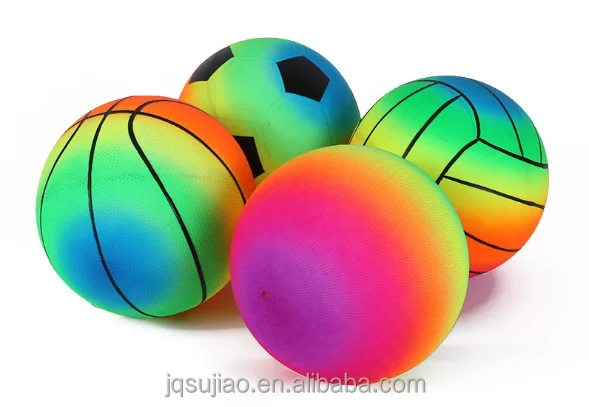 high quality rainbow Knobby football/pvc inflate toy ball toys for kids