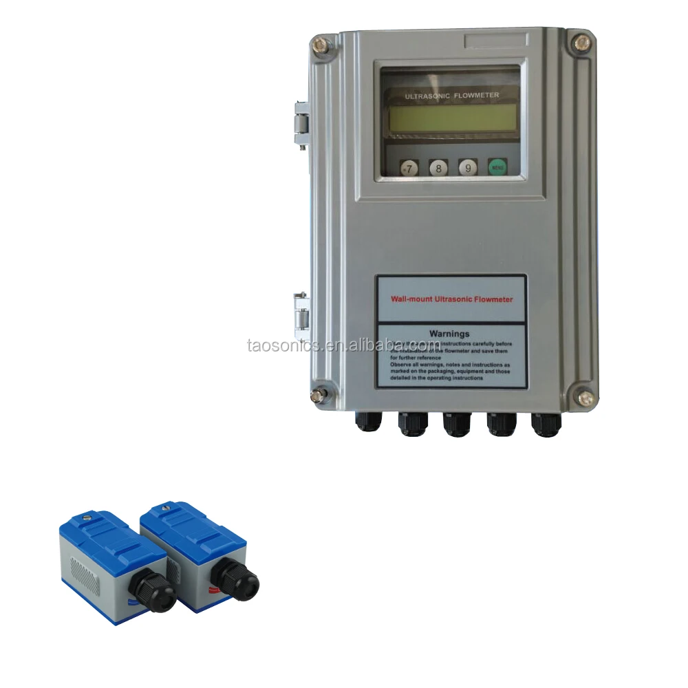 TSONIC grey version wall mounted clamp on flow meter ultrasonic flow meter