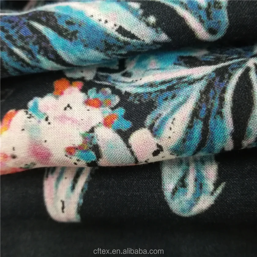 
2018 New Style Cheap custom Digital Printed 100% Rayon woven fabric 