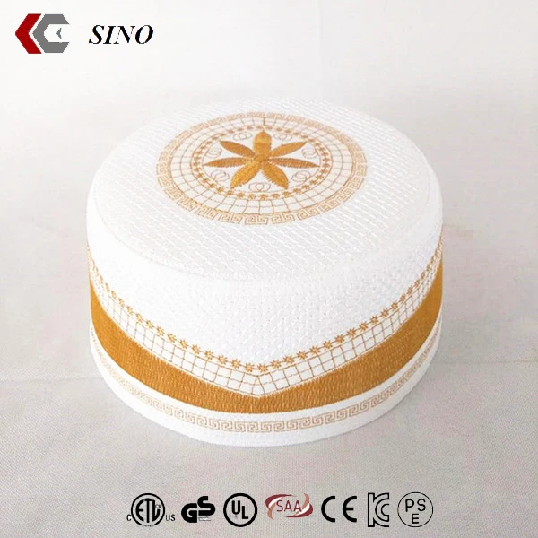 Muslim Polyester Cap white brown yellow Hand Crocheted Kippah Hat embroidery Muslim prayer Caps For Men China Promotion