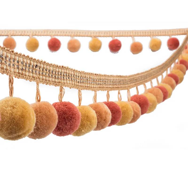Factory Direct Sales High Quality Cotton Ball Pompom Tassel Fringe
