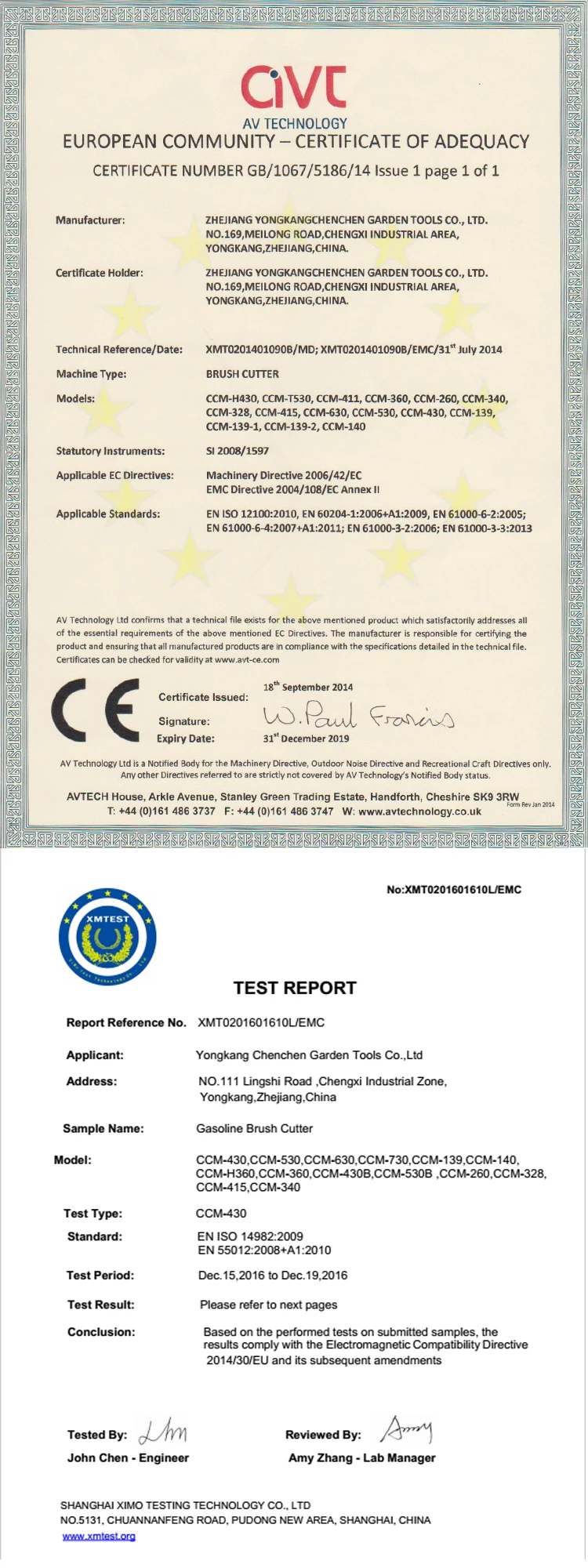 Powerful CCM-CG140 Professional -Quality Anti-vibration System Easy-Started Grass Trimmer Brush Cutter