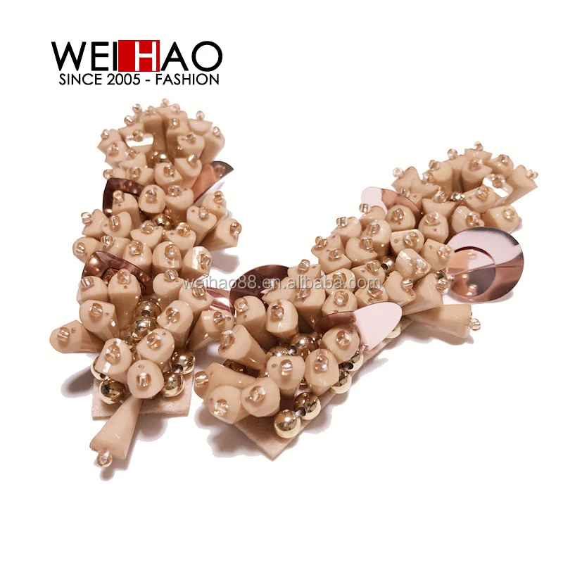 
Factory directly Custom Garment Accessory Beaded Appliques Patches 