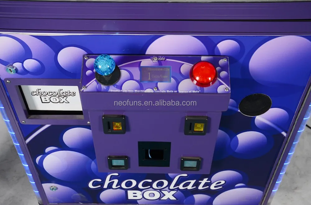 Simple Operation Chocolate Box Coin Operated Kids Candy  Claw Crane Machine