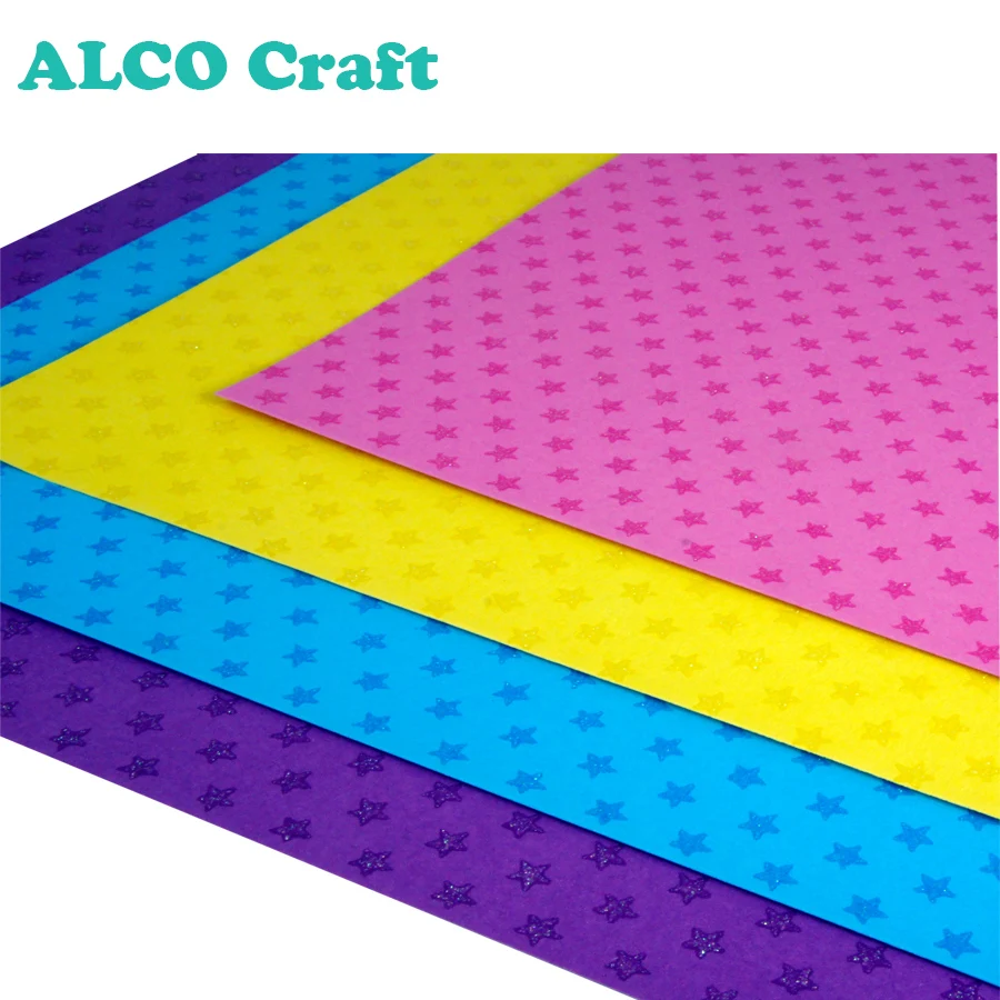 
4x6 inch colour textured glitter cardstock paper for decoration 