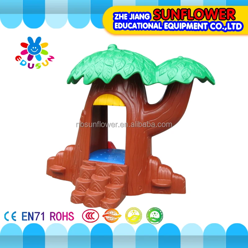 Оптовые дети пластиковые playhouse и слайд-крытый театр для детей