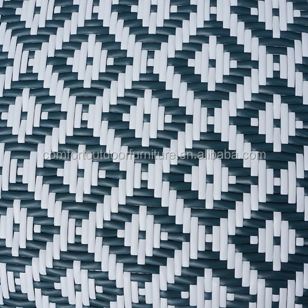 Blue Color Rattan Hotel Dining Chair with Modern Weaving Pattern