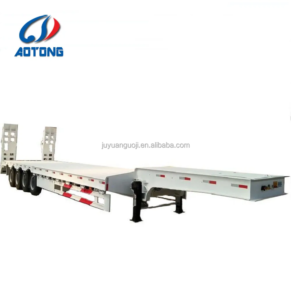 Heavy load multi axle 4 axle 60 tons draw bar hydraulic system kit parts low bed semi trailer lowboy low-bed-trailer for sale