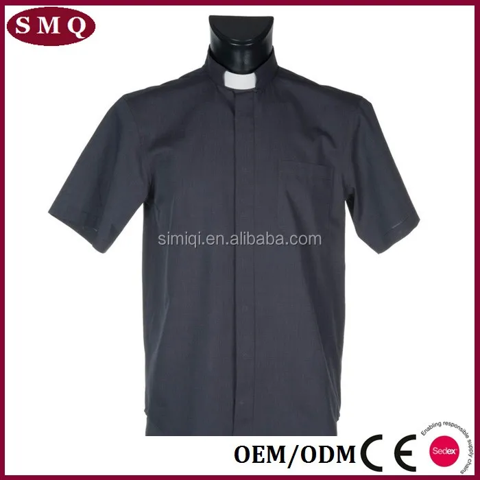 Wholesale custom clerical clothing suppliers short sleeve clergy shirt