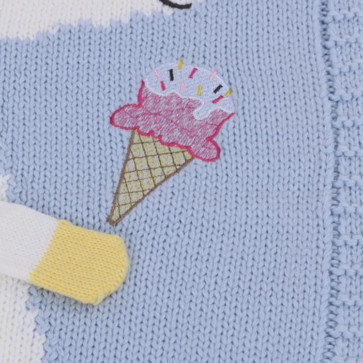 
INS Sell Cheap Wholesale 3D Cute Cartoon Unicorn Acrylic Knitted Air Conditioning Cloak Blanket for Baby Children 