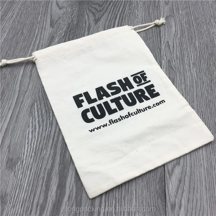 Wholesale Calico Cotton Muslin Drawstring Bag With Logo