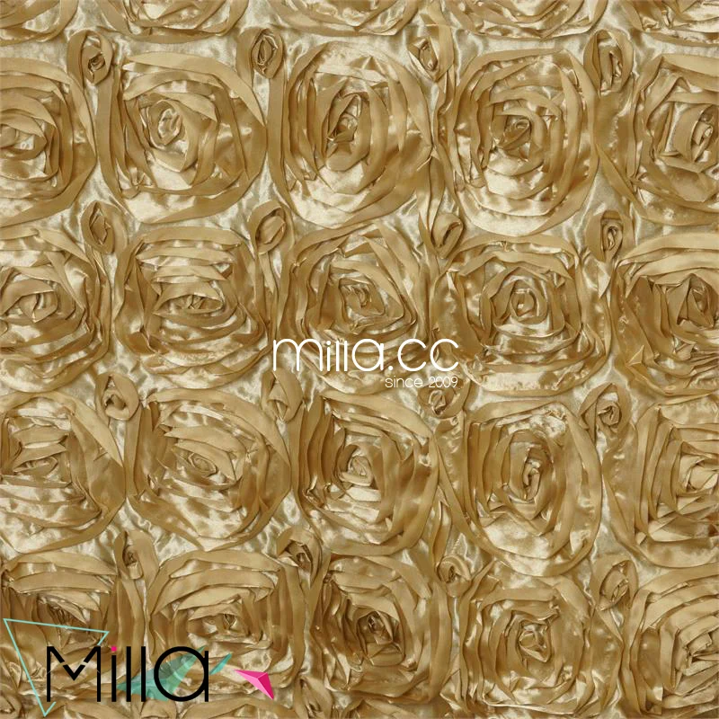 Rosette Satin Tablecloth Rose Wedding Cake Table Overlay