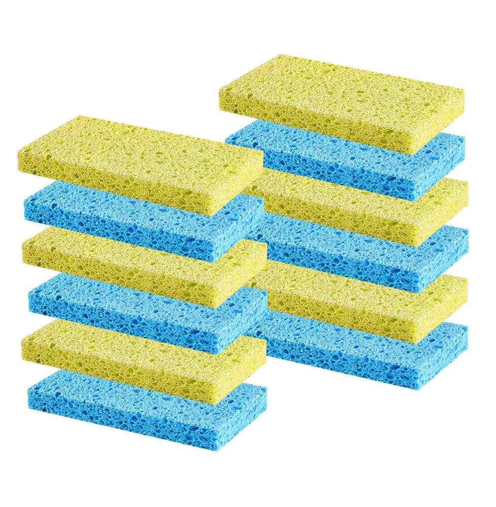 High Quality Cellulose Cleaning Scrub Sponge cellulose sponge kitchen cleaning Multifunctional Dishwashing Sponges