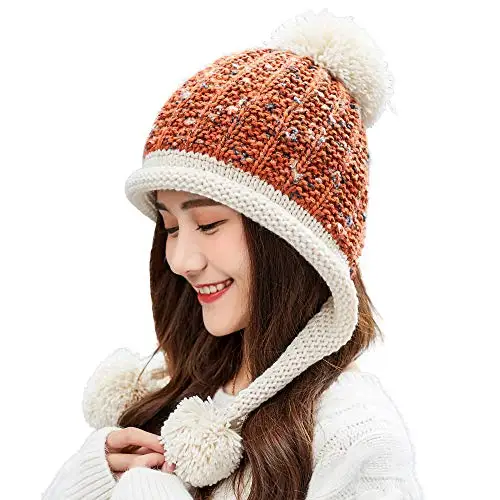 Wholesale Winter Windproof Warm Hat Knit Warm Hats Outdoor Women Beanie Knitted Hat Plain Dyed 100% Cotton Unisex COMMON