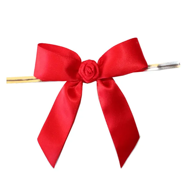 Decorative pre made mini satin ribbon bow for wedding party packaging