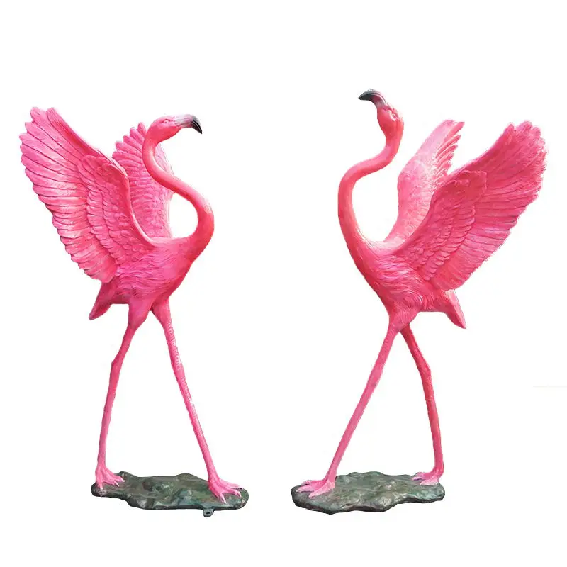 Flamingo sculpture life size garden flamingo statue
